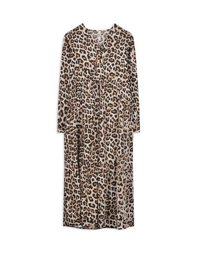 A-vonalú ruha - Virágmintás - fekete