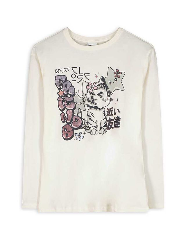 Hosszú ujjú felső - Elülső nyomtatás - pink