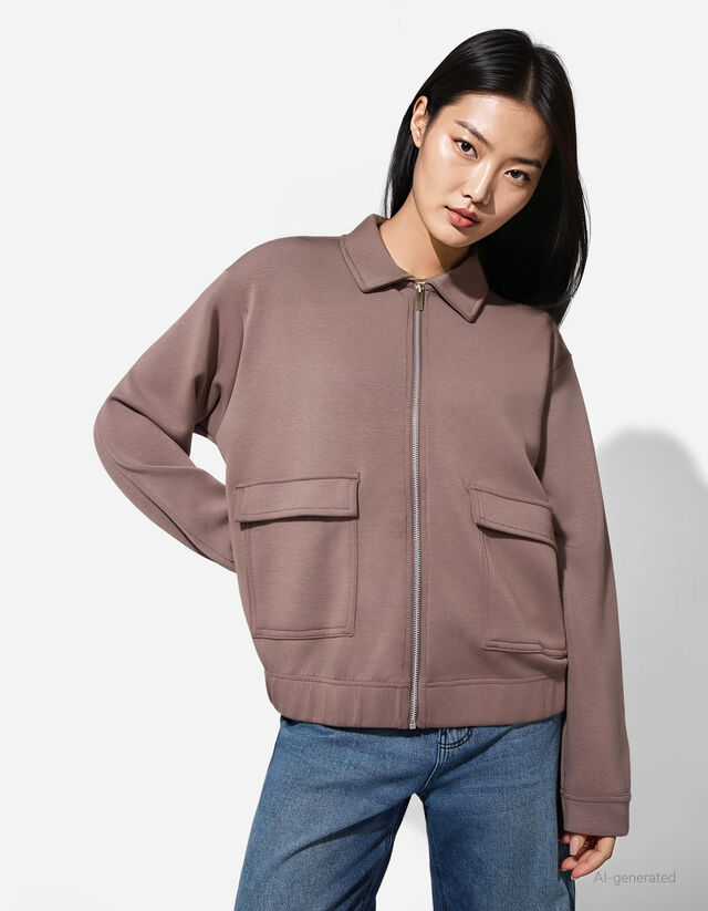 Cipzáros melegítőfelső - Cipzáros - barna