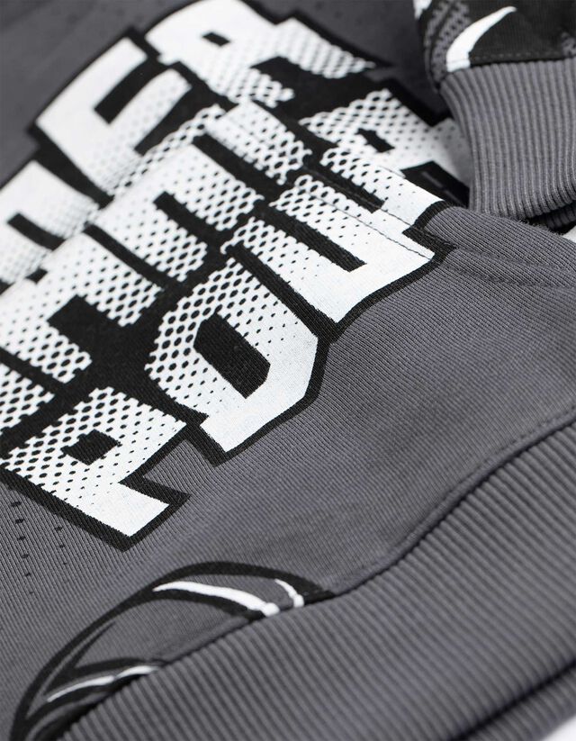 Kapucnis felső - Elszórt nyomott minta - sötétszürke