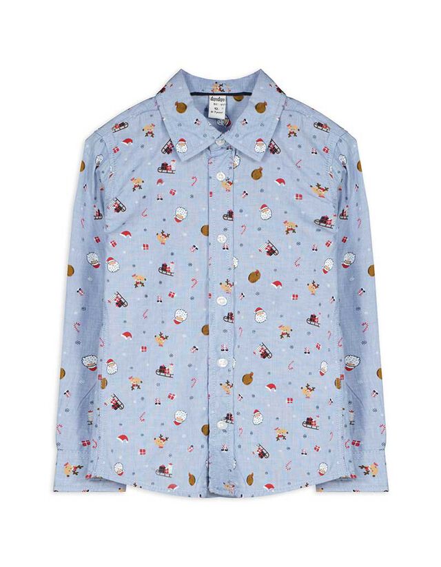 Férfi ing - Elszórt nyomott minta - vilagoskek