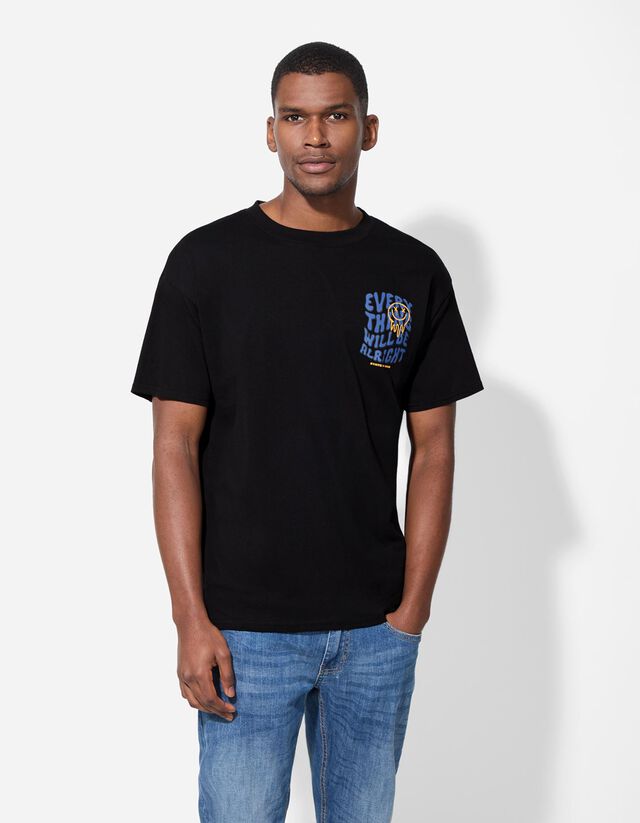 Póló - Hátul nyomtatott minta - feher