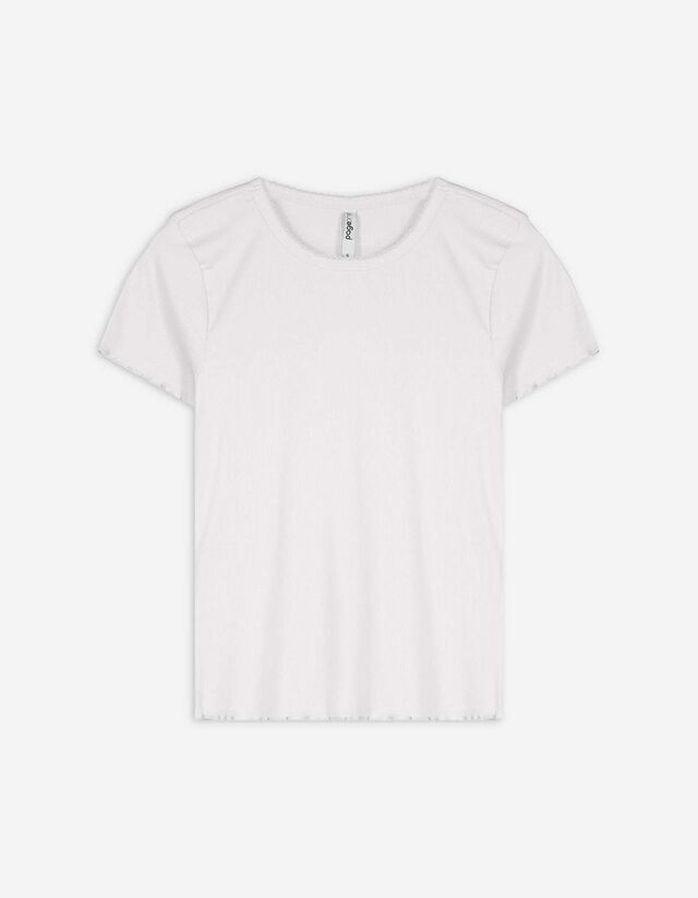 Póló - Fodros szegéssel - feher