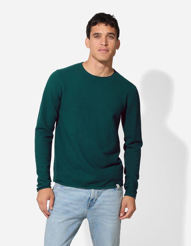 Pulóver - Kerek nyakkivágás - világos barna