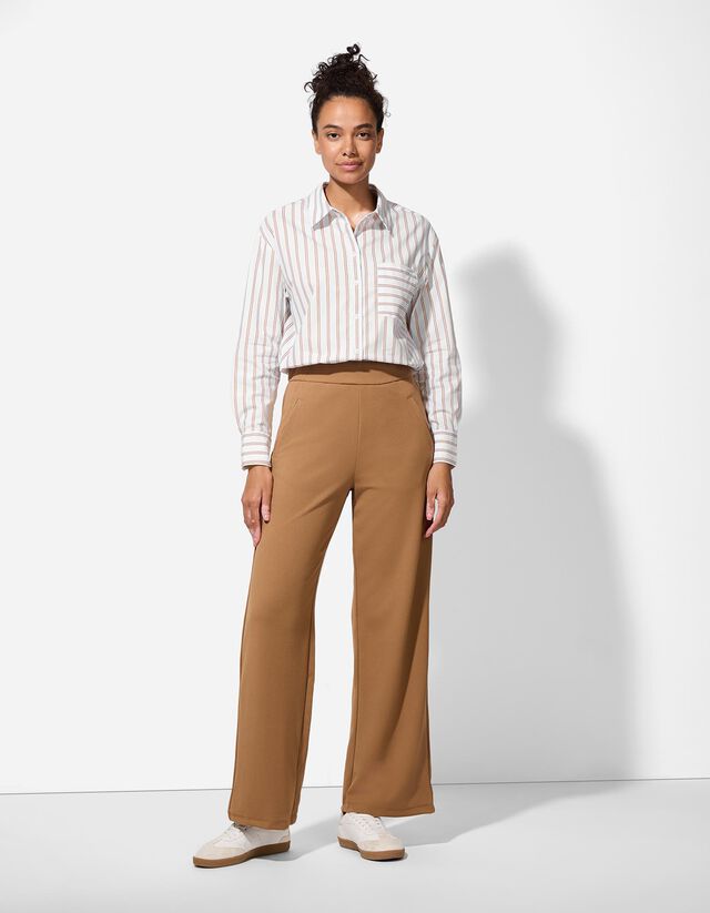 Blúz - Csíkos - világos barna