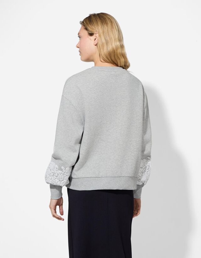 Pulóver - Ballon ujjak - vilagos szurke