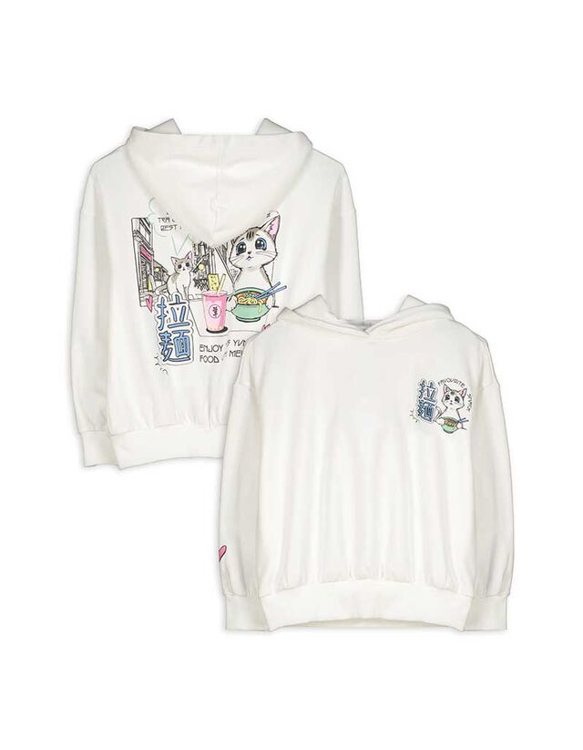 Melegítőfelső - Hátul nyomtatott minta - feher