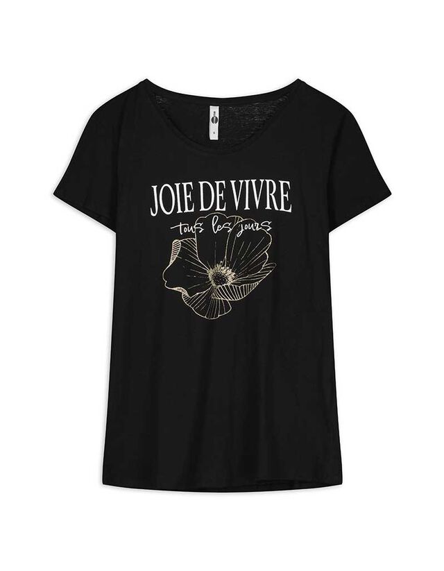 Póló - Csillámos nyomott minta - feher