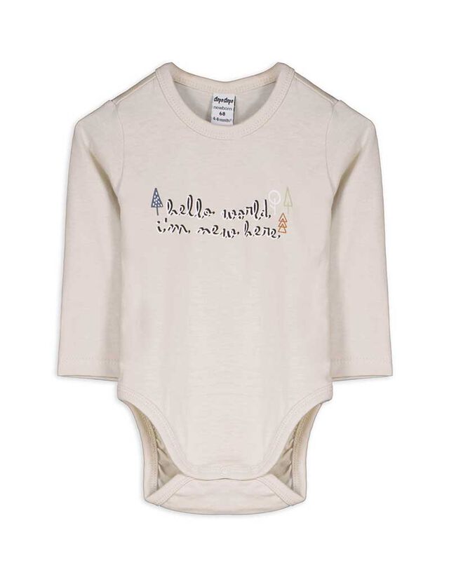 Hosszú ujjú body - Nyomott minta - feher