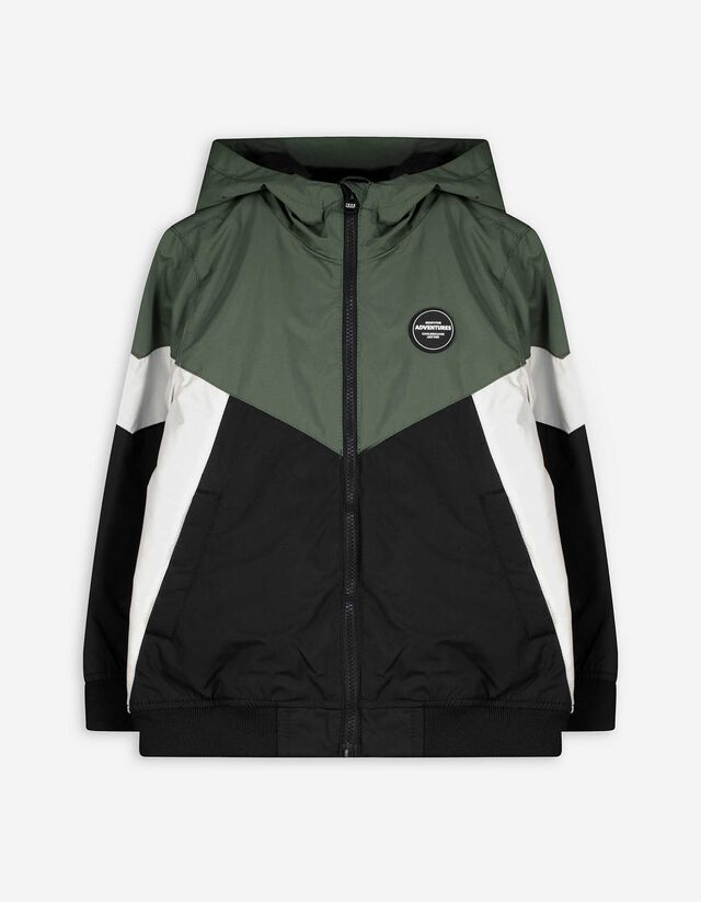 Széldzseki - Színes blokkolás - sötétzöld