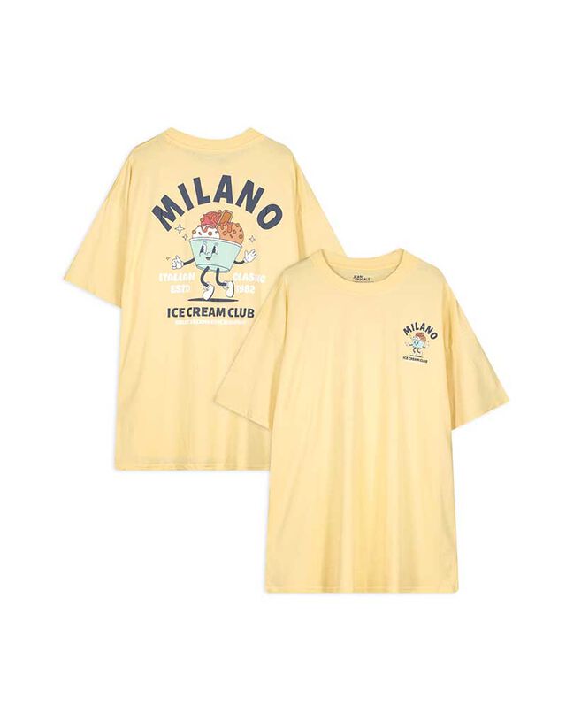 Póló - Hátul nyomtatott minta - feher