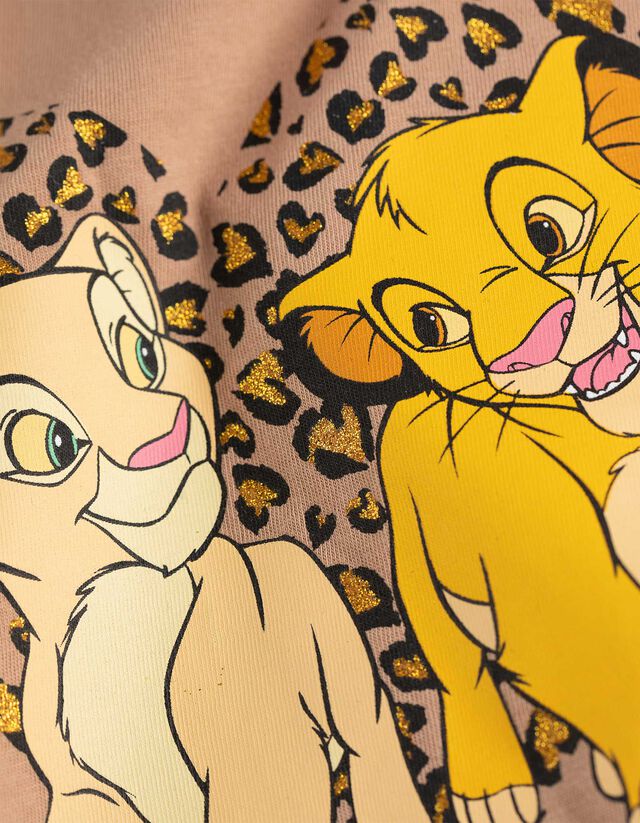 Hosszú ujjú felső - Csillámos nyomott minta - bézs