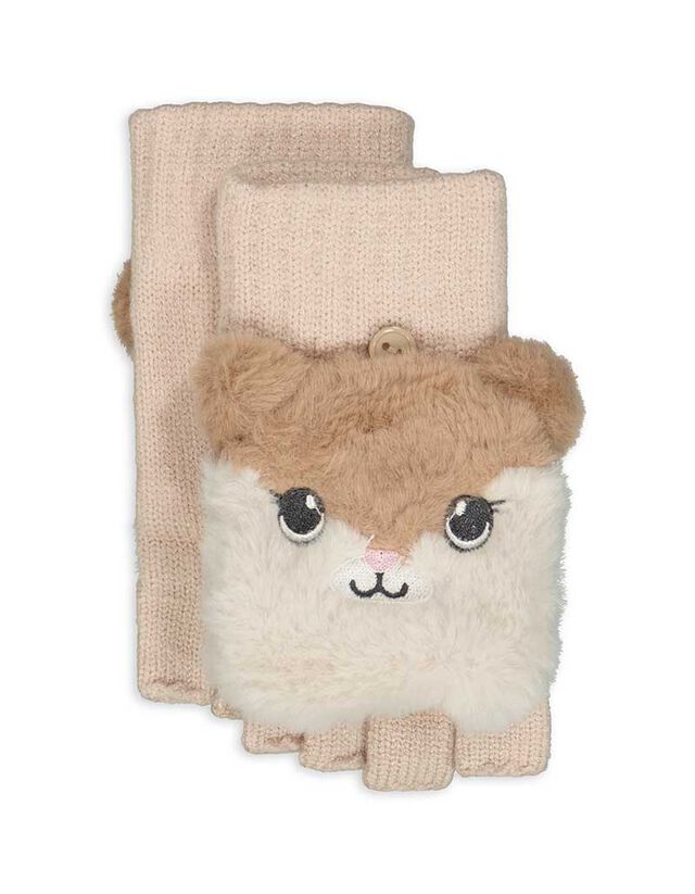 Kesztyű - Állati motívum - bézs