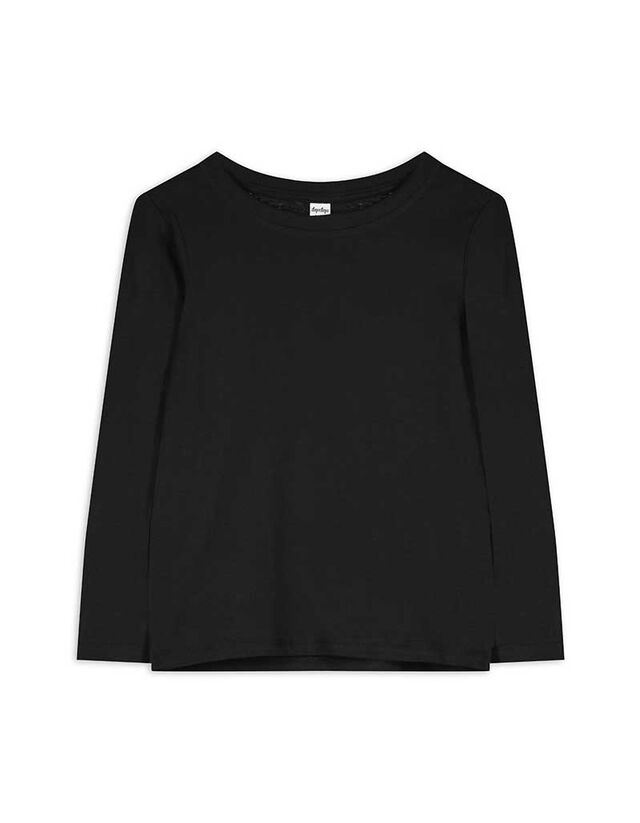 Hosszú ujjú felső - Egyszínű - fekete