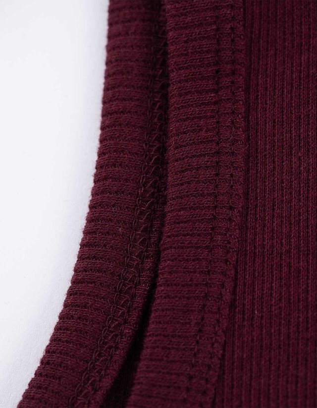 Ujjatlan felső - Bordázott - sötétbarna