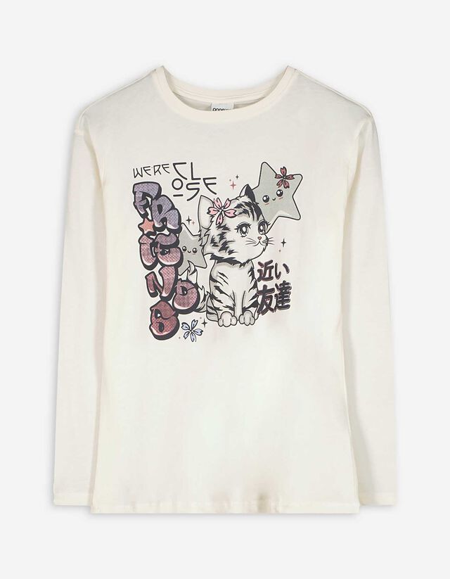 Hosszú ujjú felső - Elülső nyomtatás - pink