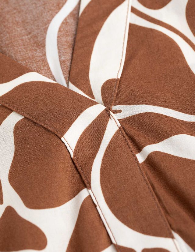 A-vonalú ruha - Virágmintás - fekete