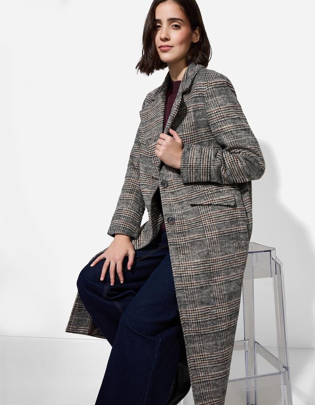 Kabát - Eszterházy-kockás - vilagos szurke