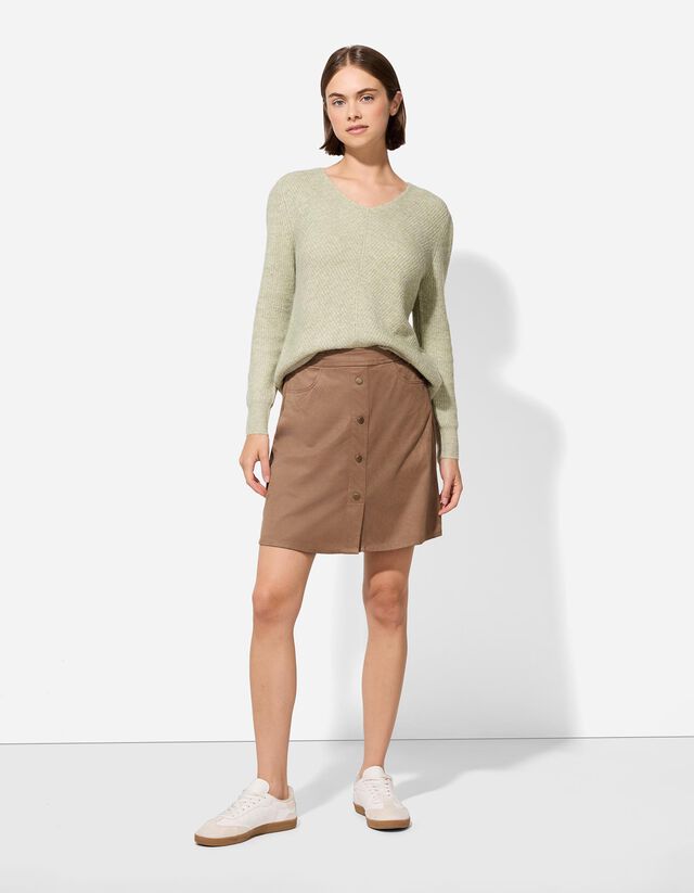 Szoknya - Velúr utánzat - barna