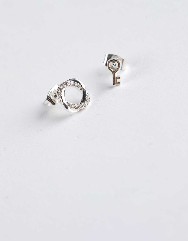 fülbevaló - 6 db-os csomag - ezust