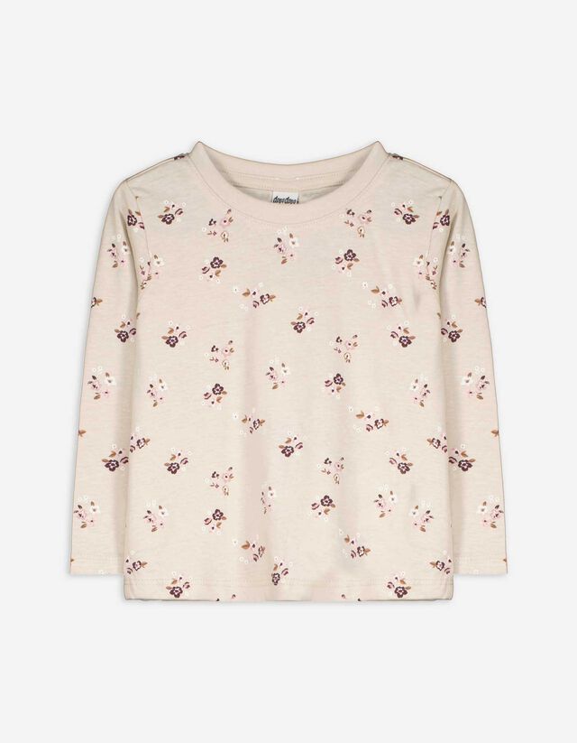 Hosszú ujjú felső - Elszórt nyomott minta - feher