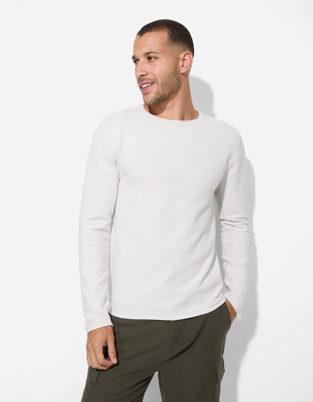 Pulóver - Kerek nyakkivágás - világos barna