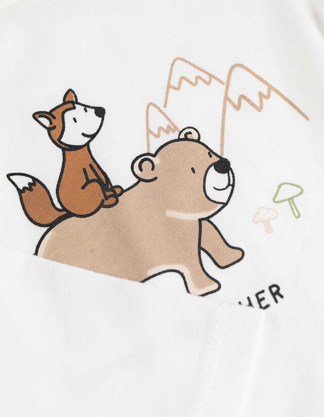 Hosszú ujjú body - Nyomott minta - feher