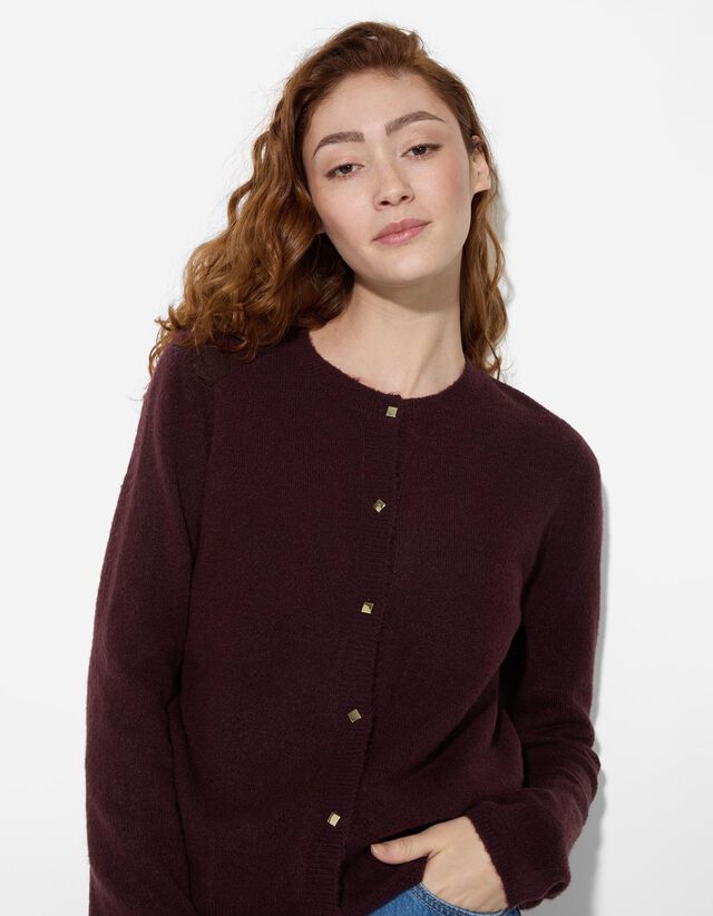 Kardigán - Gombolópántos - sotetlila