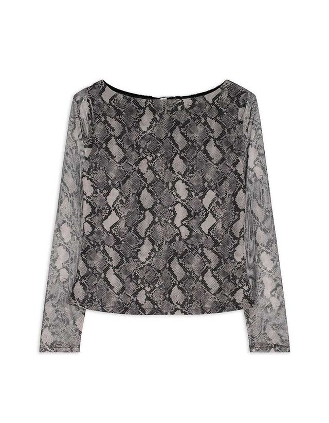 Hosszú ujjú felső - Necc - vilagos szurke