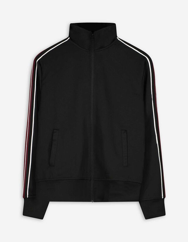 Cipzáros melegítőfelső - Oldalcsíkos - fekete