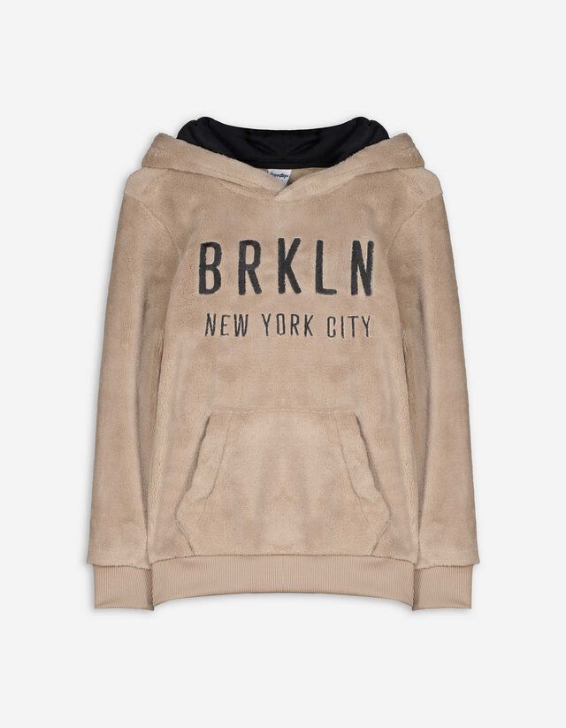 Kapucnis felső - Plüss - zöld