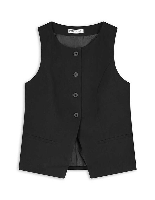 Mellény - Szőtt szövet - fekete