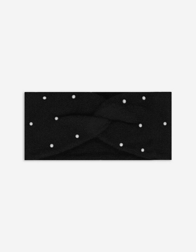 Fejpánt - Gyöngyökkel díszítve - fekete