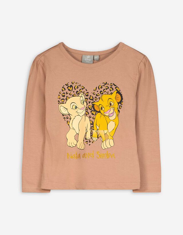 Hosszú ujjú felső - Csillámos nyomott minta - bézs