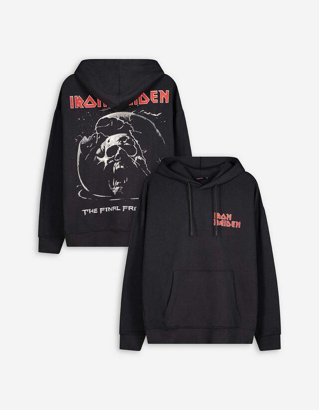 Kapucnis felső - Iron Maiden - sötétszürke
