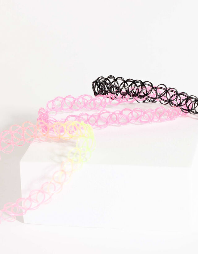 Choker - 3 db-os csomag - fekete