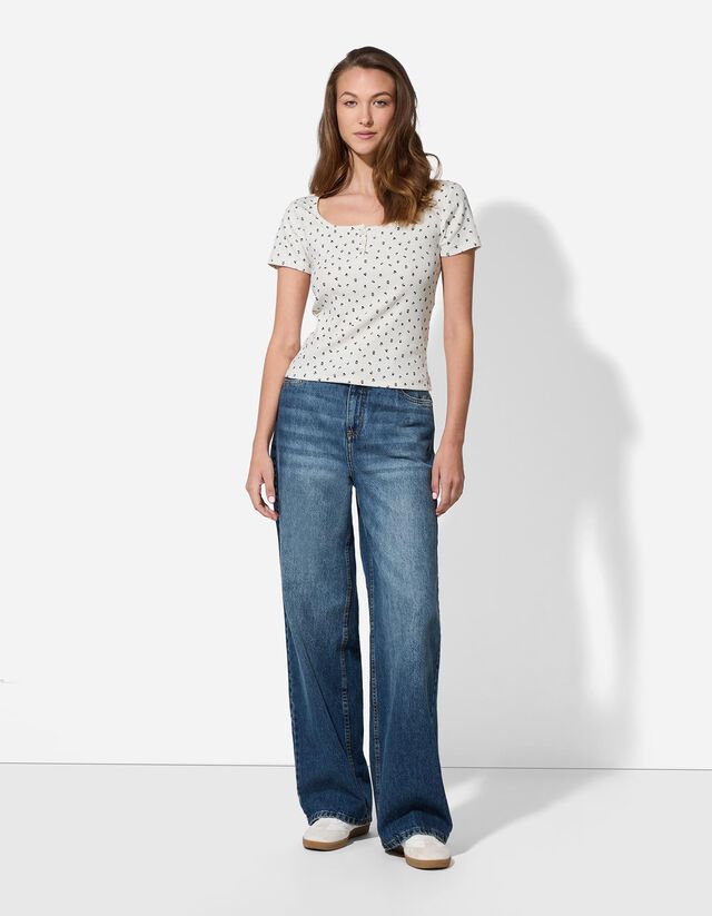 Póló - Bordázott - feher