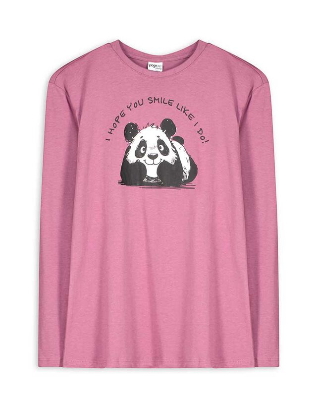 Hosszú ujjú felső - Elülső nyomtatás - pink