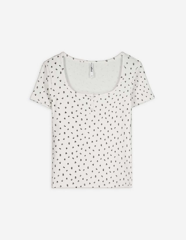 Póló - Bordázott - feher