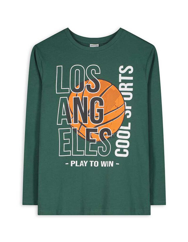 Hosszú ujjú felső - Elülső nyomtatás - bézs