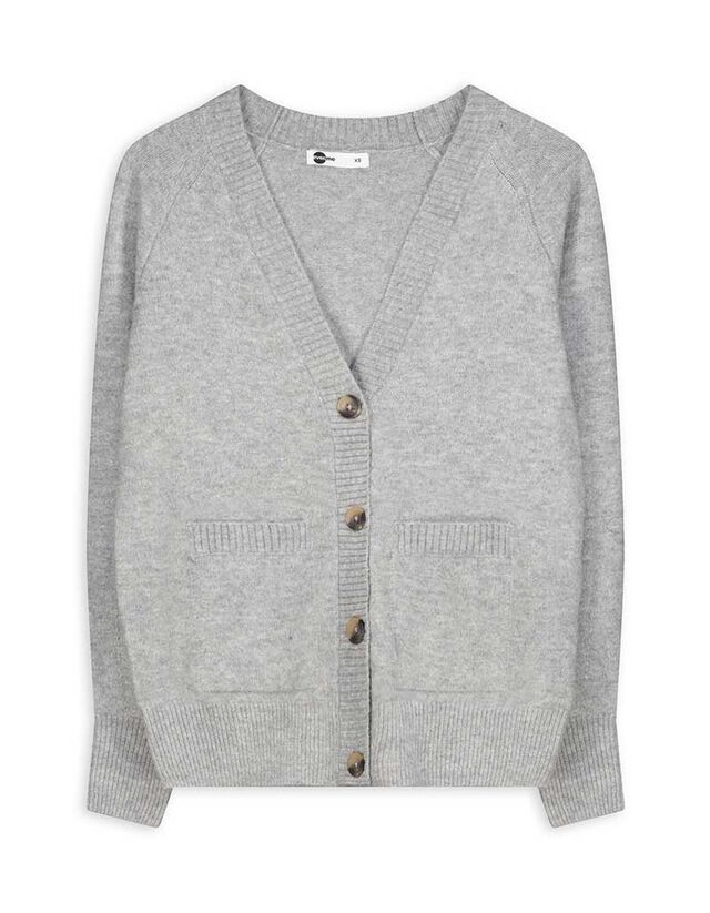 Kötött kardigán - Foltzsebek - sotetlila