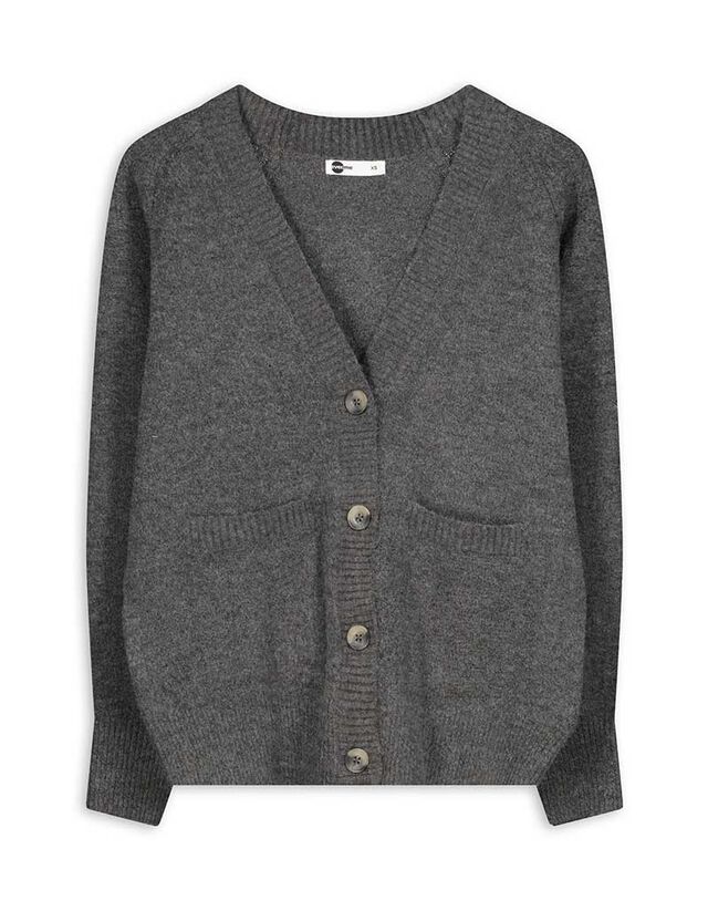 Kötött kardigán - Foltzsebek - sotetlila