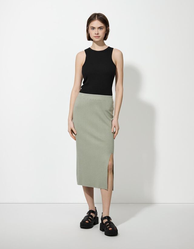 Ujjatlan felső - Bordázott - sötétbarna