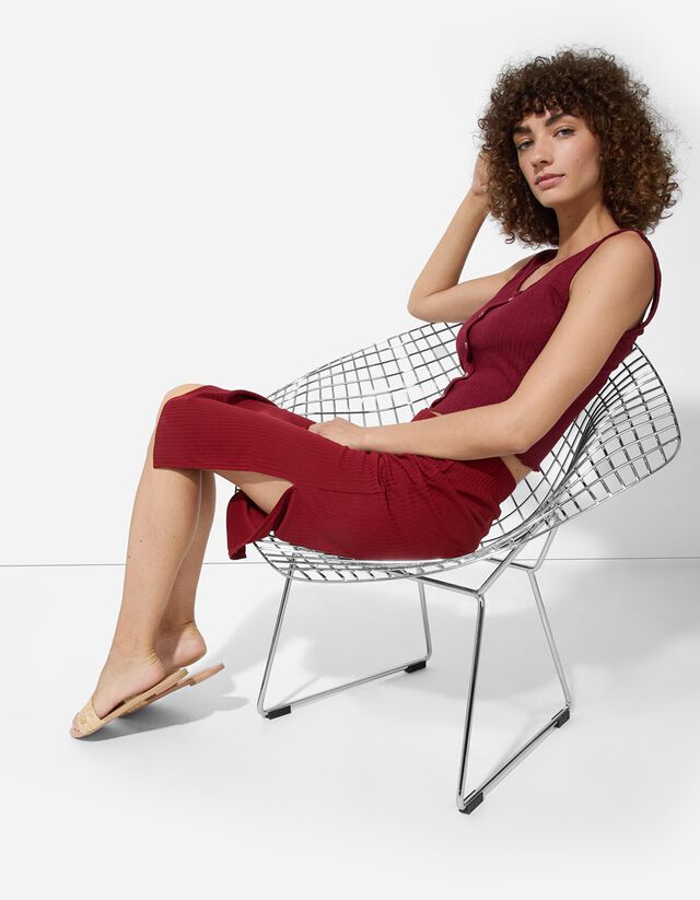 Szoknya - Bordázott - feher