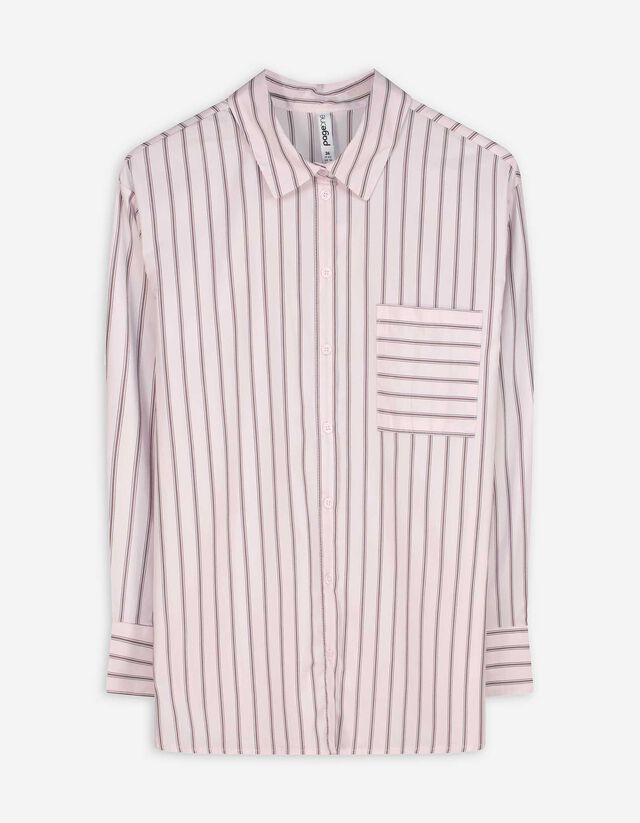 Blúz - Csíkos - világos barna