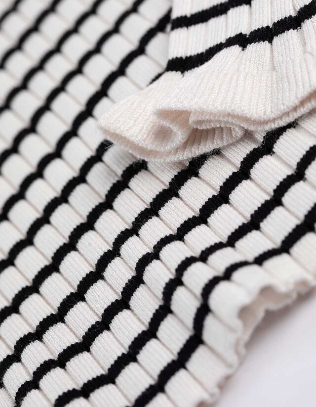 Kötött ing - Bordázott - feher