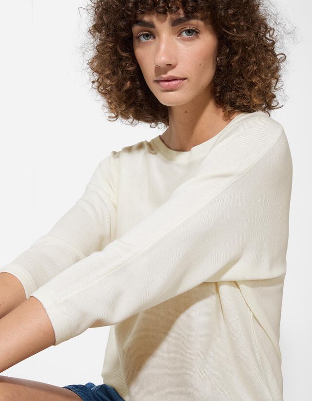 Pulóver - Pamut keverék - feher