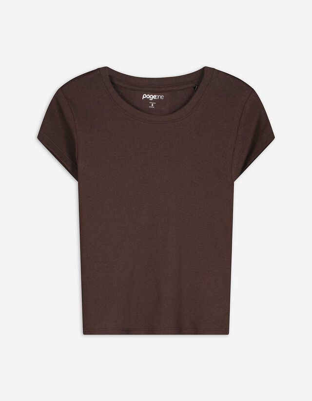 Póló - Bordázott - rozsaszin