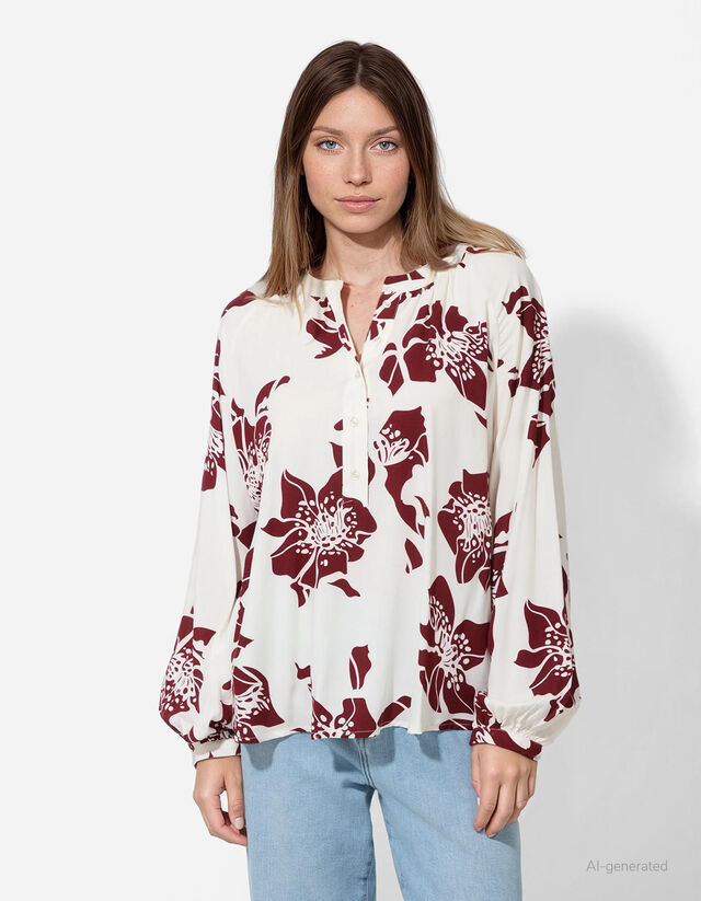 Blúz - Virágmintás - feher