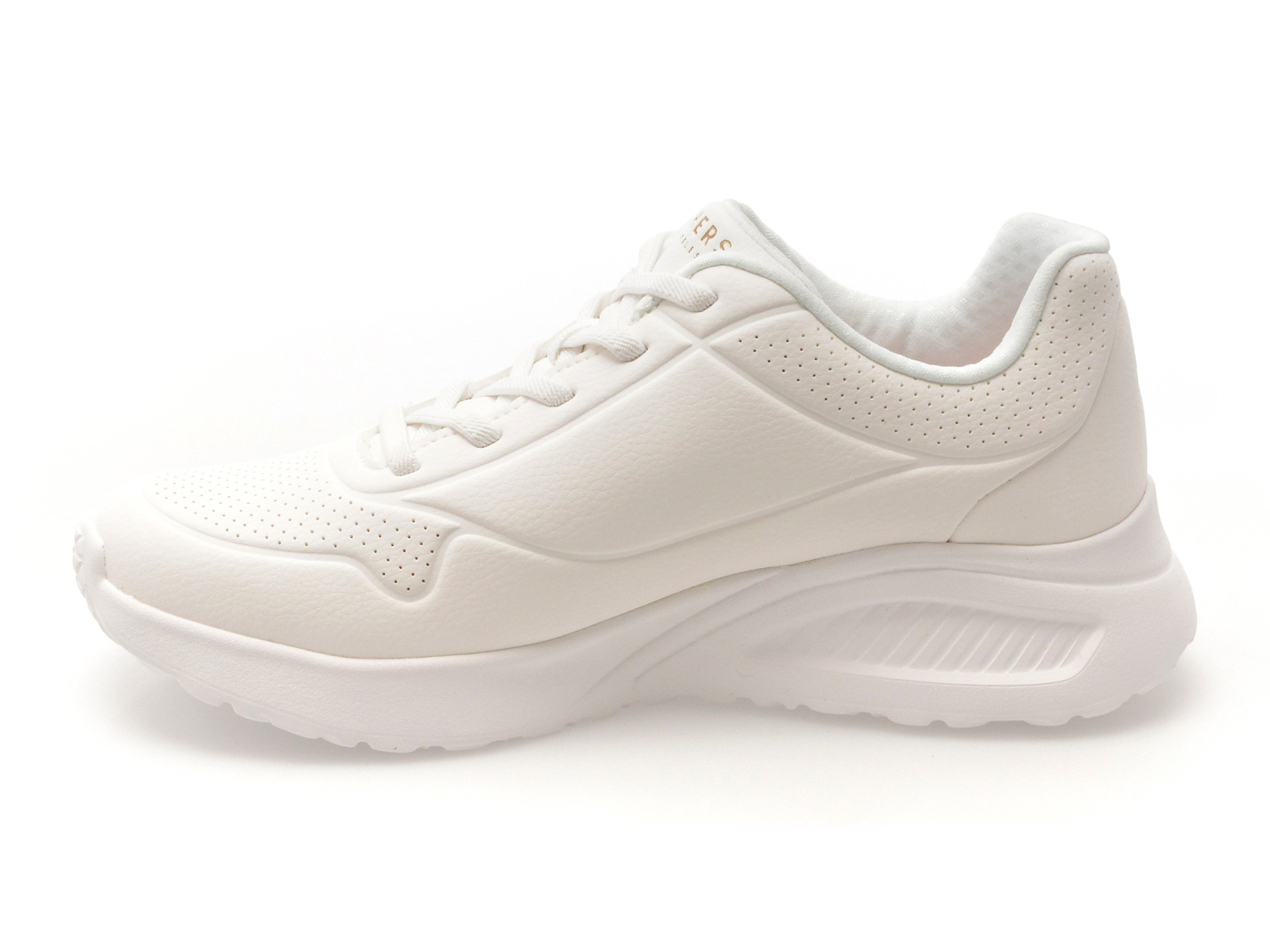 Pantofi sport SKECHERS albi, UNO LITE, din piele ecologica